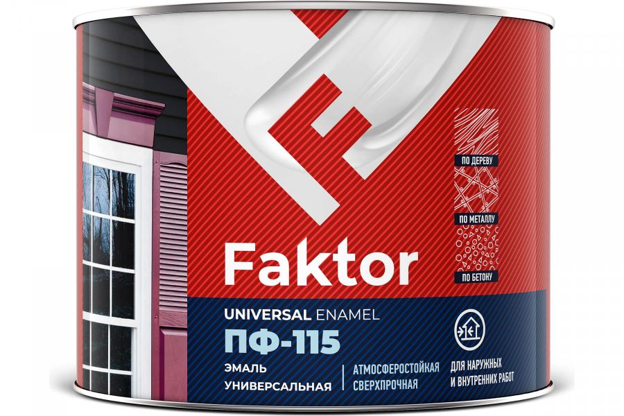 Эмаль FAKTOR ПФ-115, Банка 1.9 кг, Синий (214710)