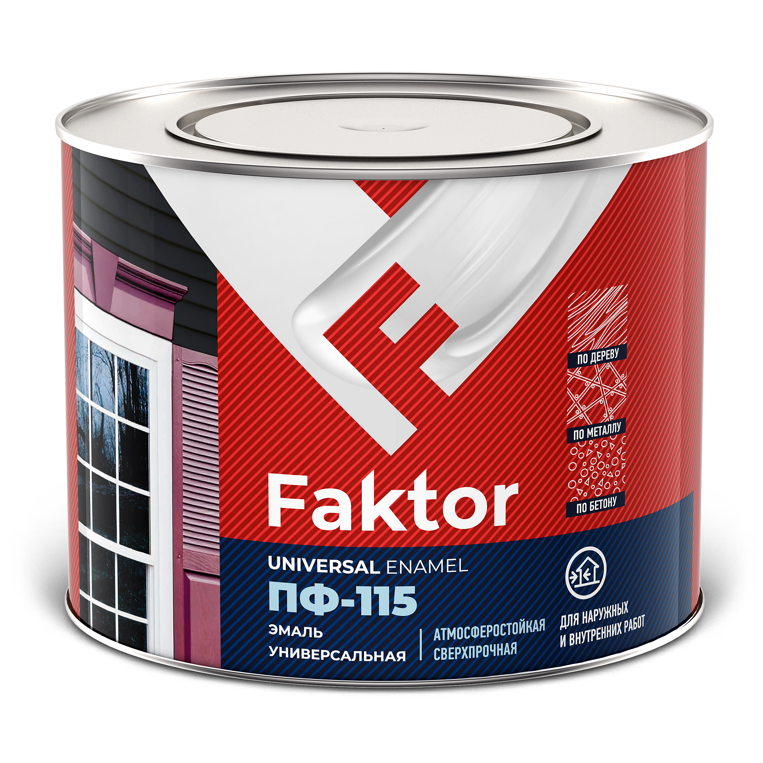 Эмаль FAKTOR ПФ-115 зеленая, банка 1,9 кг