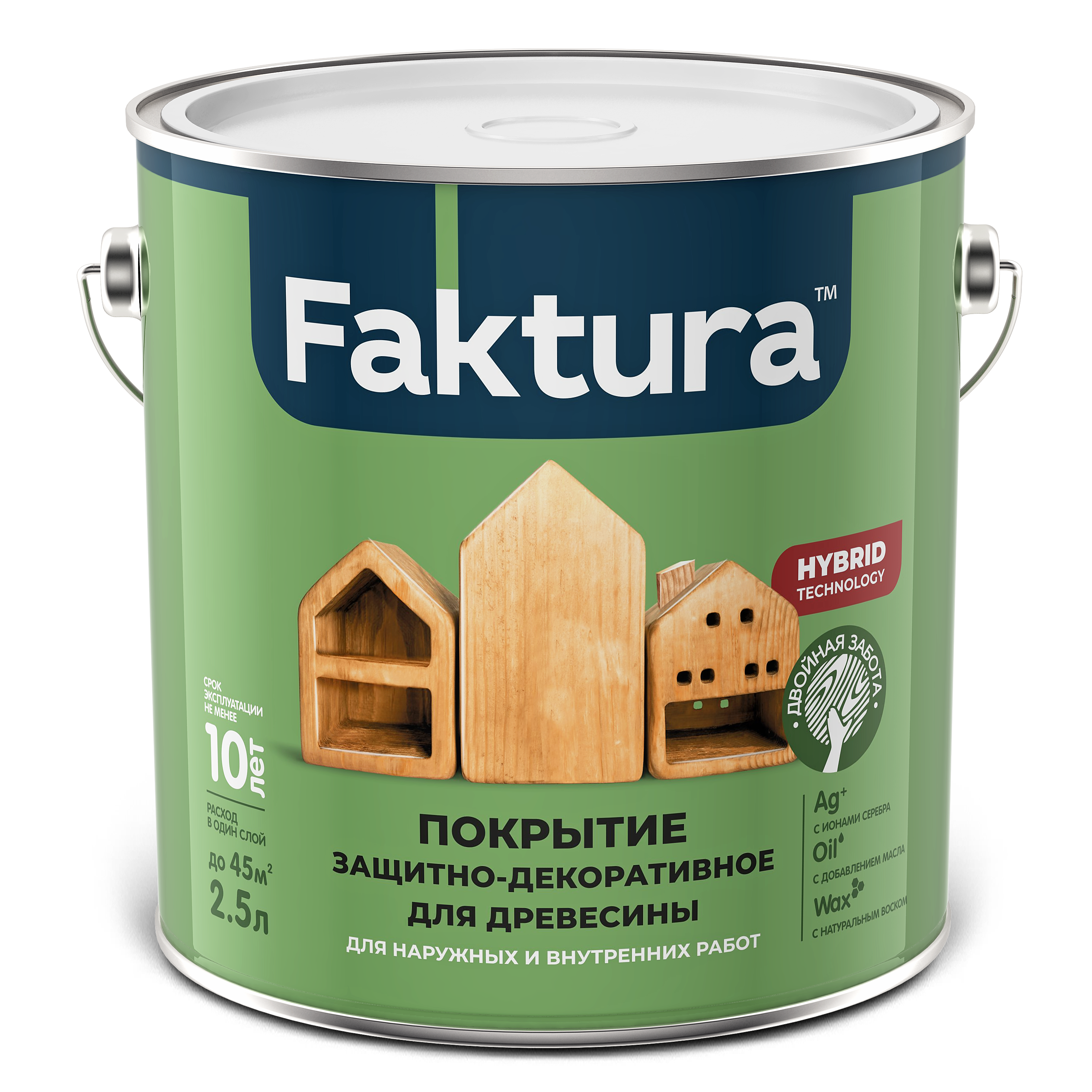 Покрытие FAKTURA защитно-декоративное для древесины сосна, ведро 2,5 л