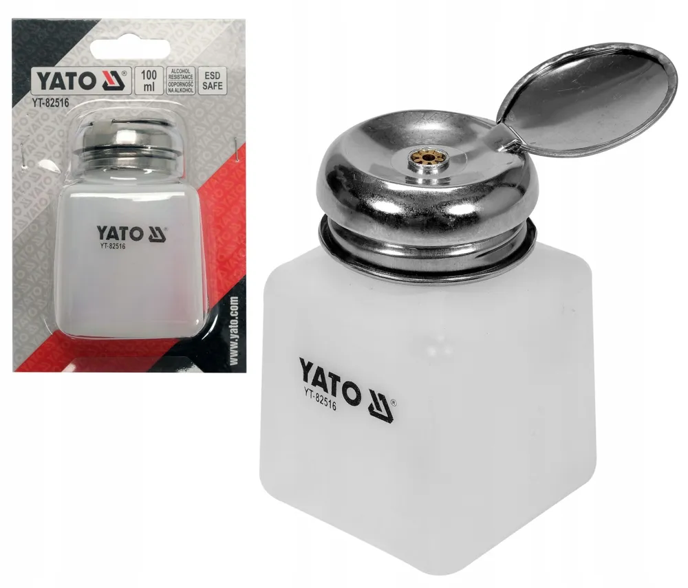 Емкость ESD 100мл с дозатором и насосом YATO, для пайки