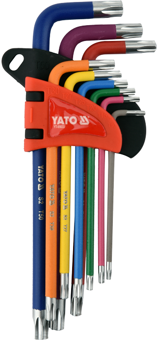 Набор разноцветных угловых ключей TORX, 9 предметов YATO