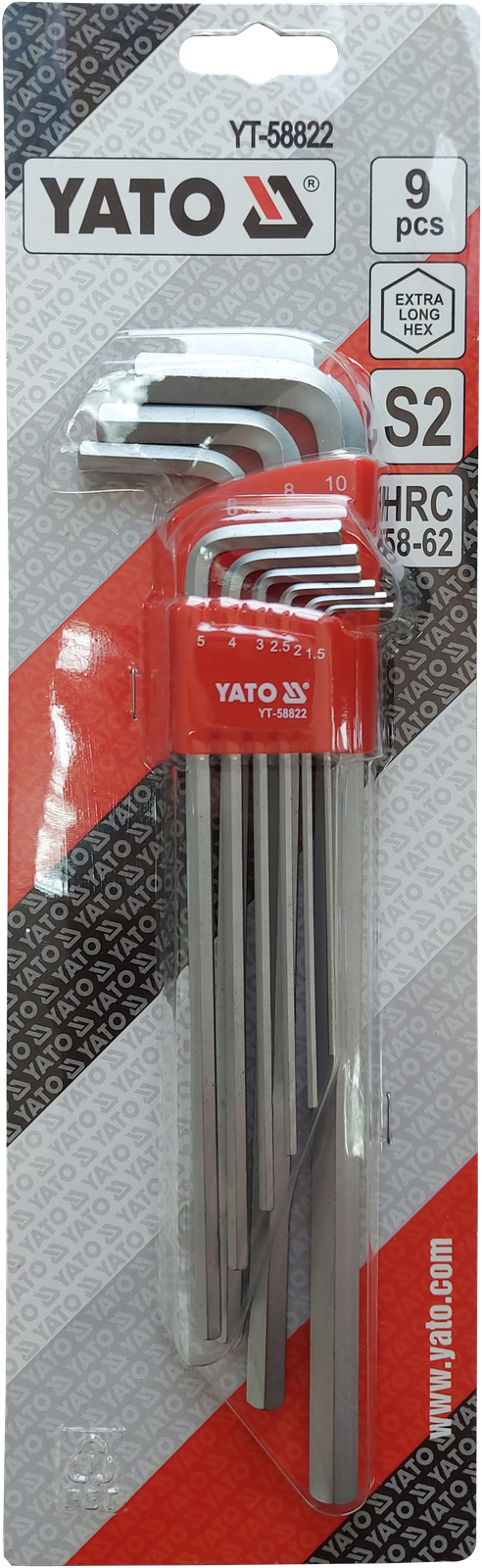 Набор шестигранных удлинённых ключей, 9 предметов YATO