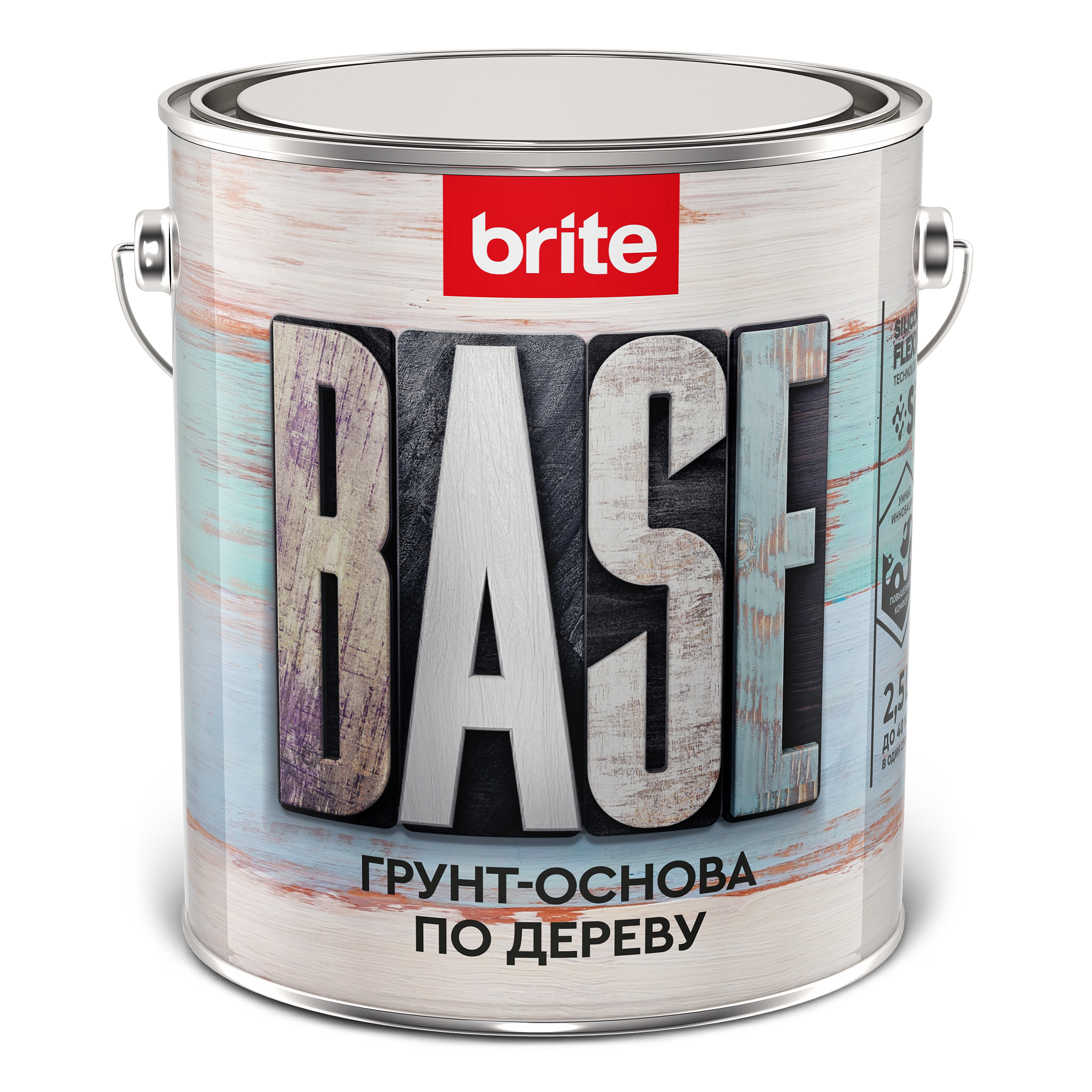 Грунт-основа BRITE FLEXX по дереву, ведро 2,5 л (212415)