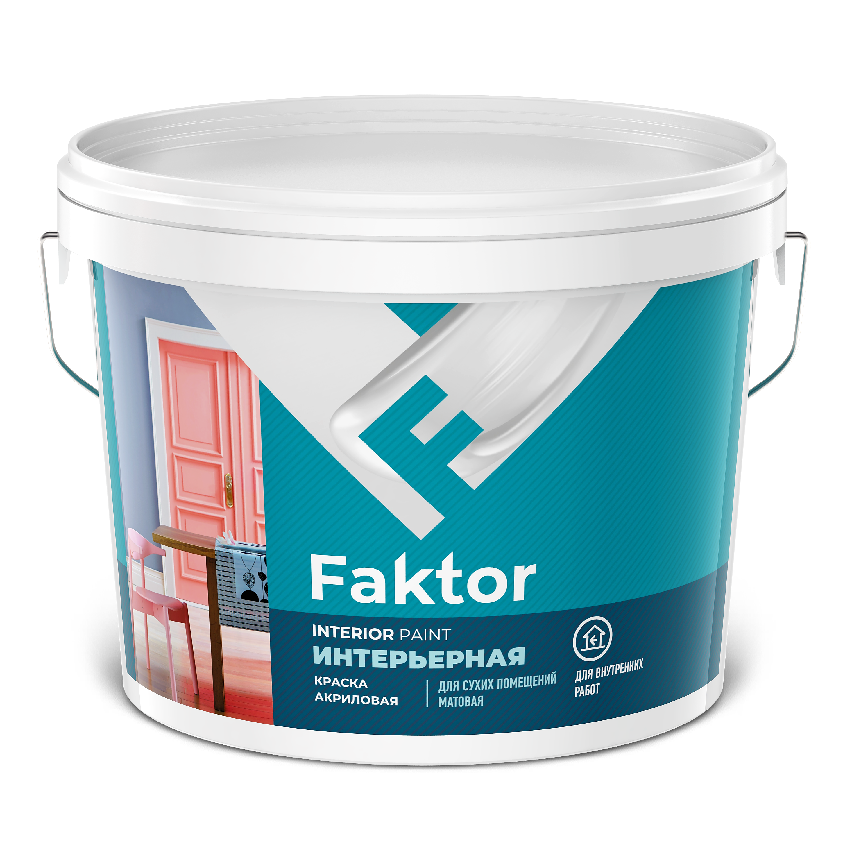 Краска FAKTOR интерьерная белая, ведро 2,5 кг (О05355)