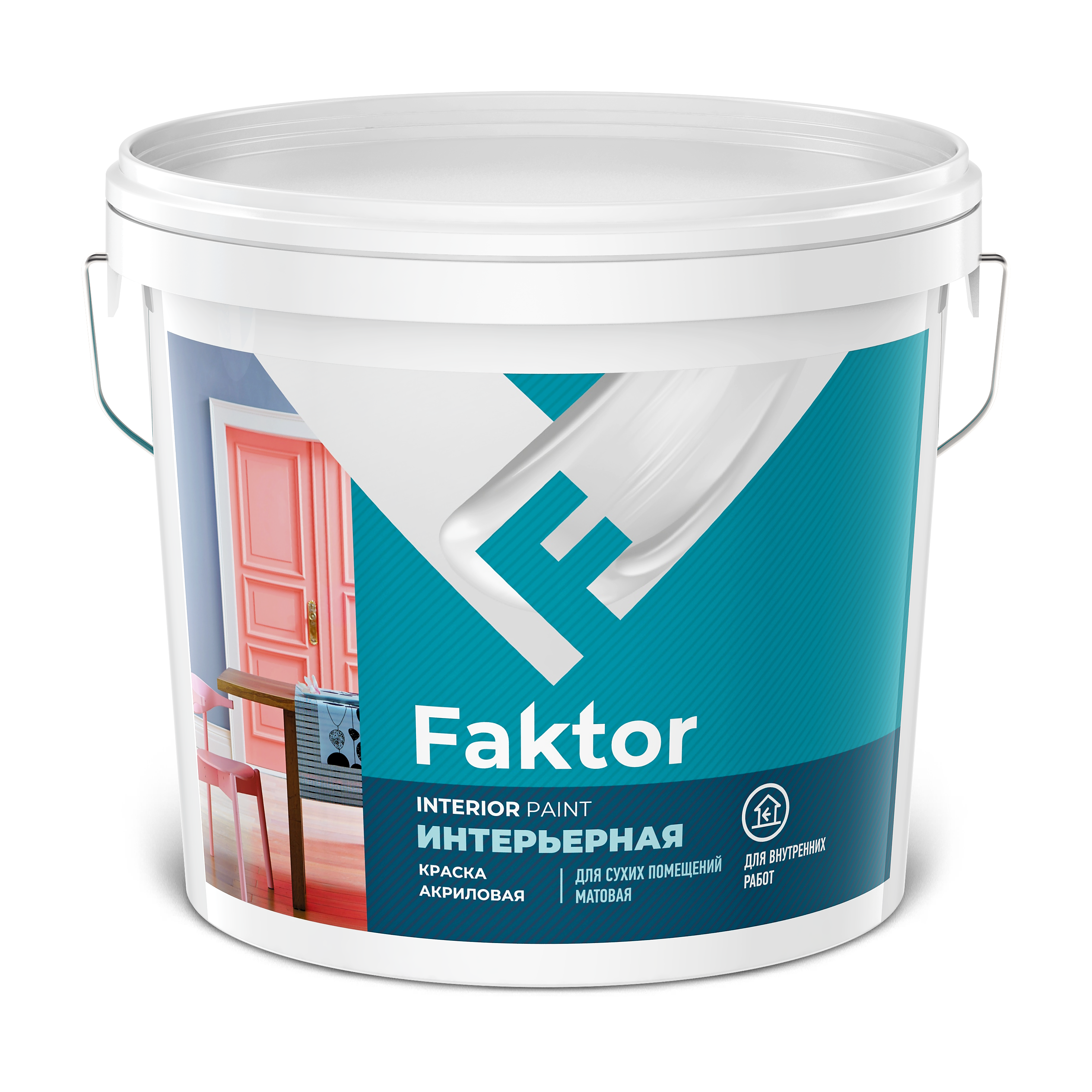 Краска FAKTOR интерьерная белая, ведро 2,5 кг (О05355)