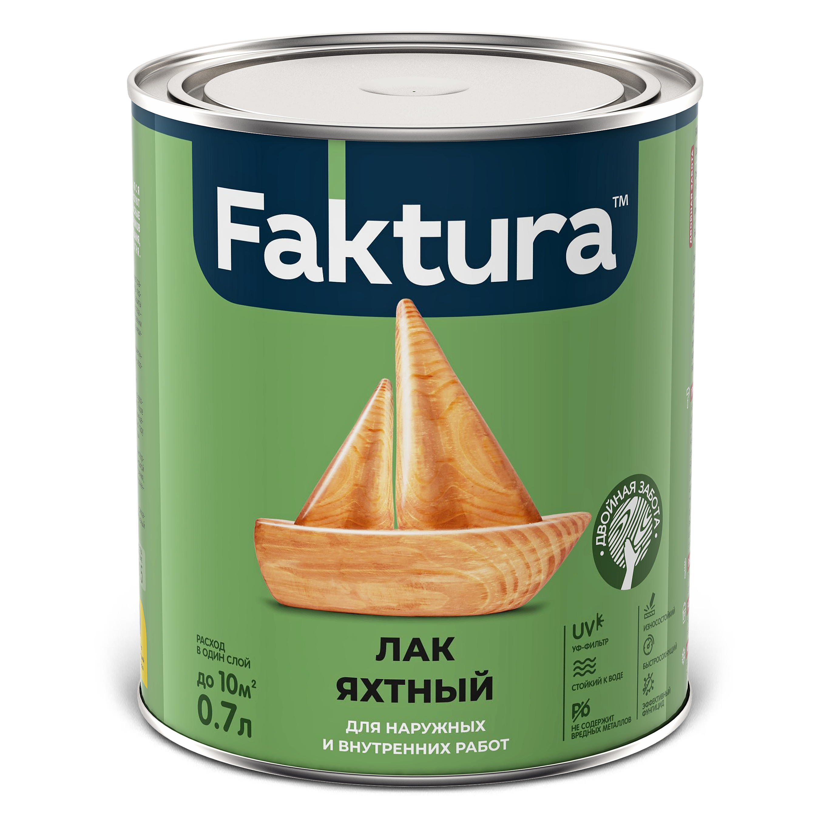 Лак FAKTURA яхтный полуматовый, банка 0,7 л (208504)