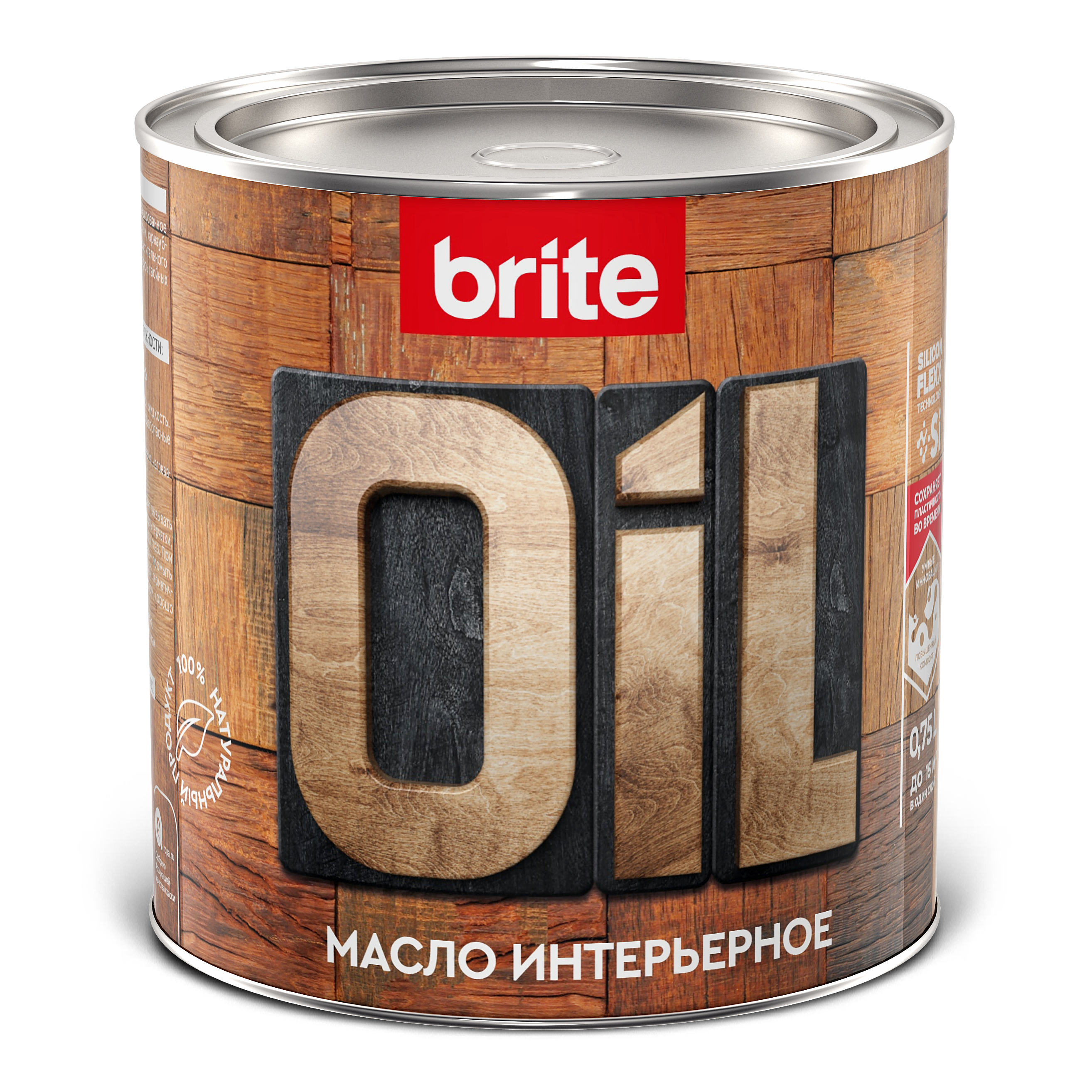 Масло BRITE FLEXX интерьерное бесцветное, банка 0,75 л (212483)