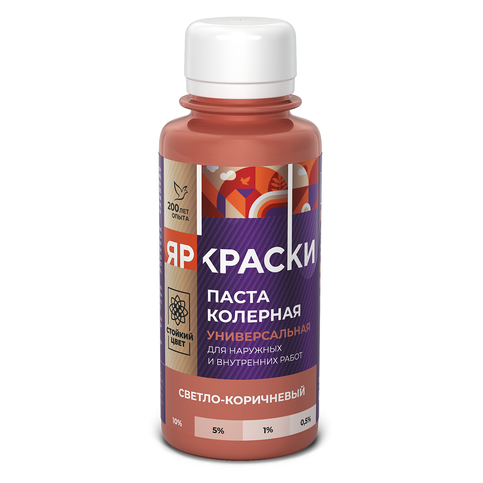 Паста колерная универсальная бирюзовый, Бутылка 0.1 л, Светло-коричневый (О03811)